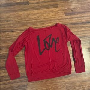 Red Love Graphic Women's Top